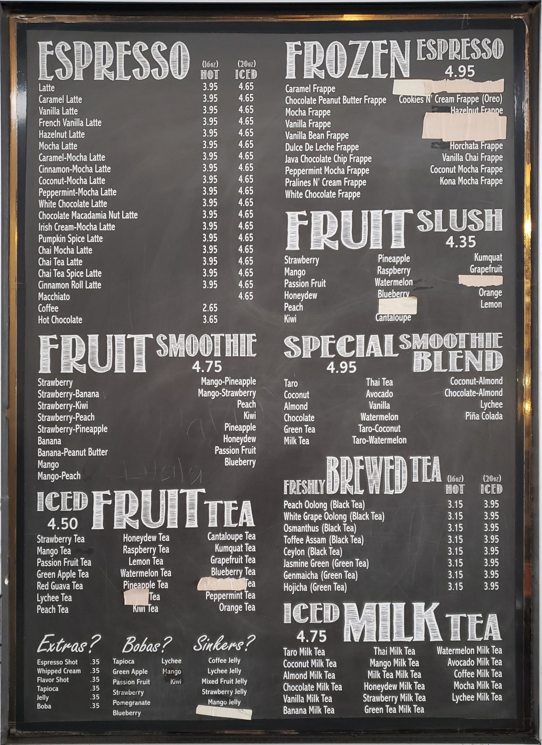 Bubbly Brew TeaHouse Menu update March 2024